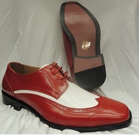 Randall --  Men's Dress Oxford  -- Red/White Arch support Adventure Wear