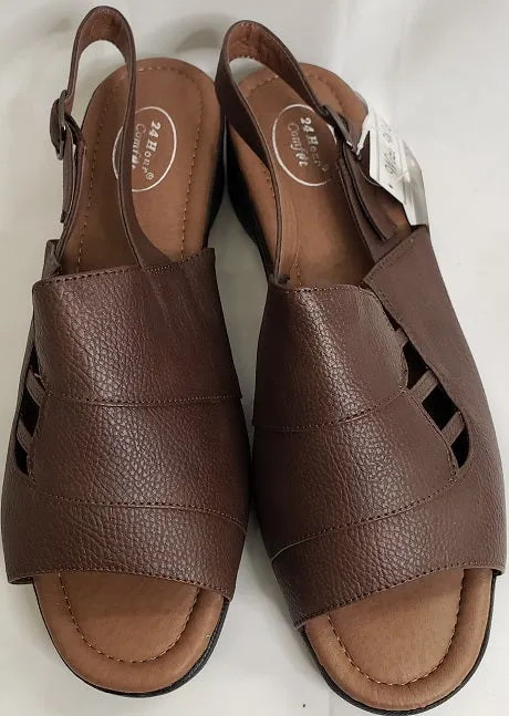 Stylish Ease Versatile 2" Fanny -- Women's Wedge Sling Sandal -- Brown