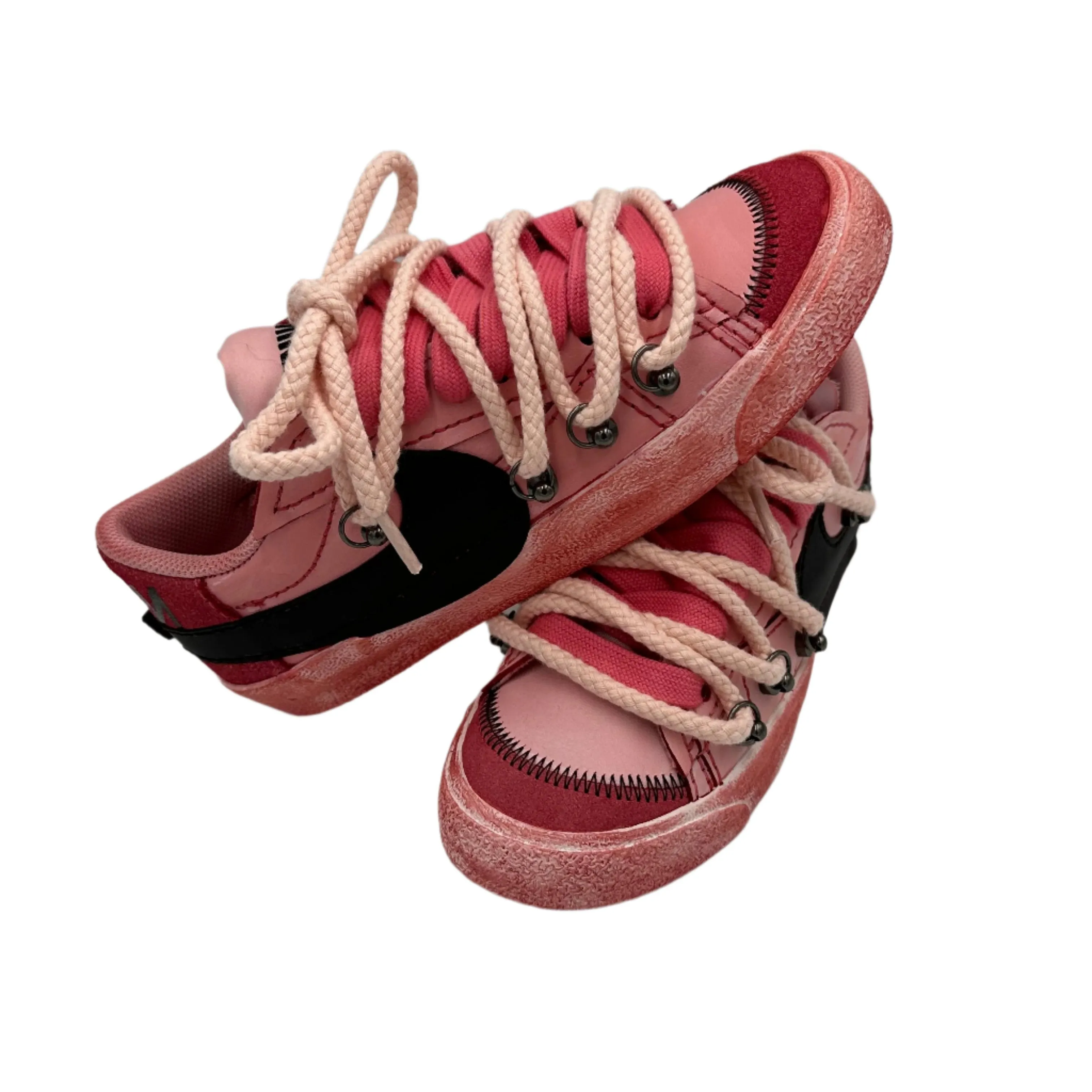 Arch Fit Nike Blazer Low '77 Jumbo Scarlet Red ??Over Laces Rope Pink??