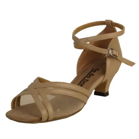 1.3" Harper -- Thick Heel Latin Sandal -- Tan High Arch