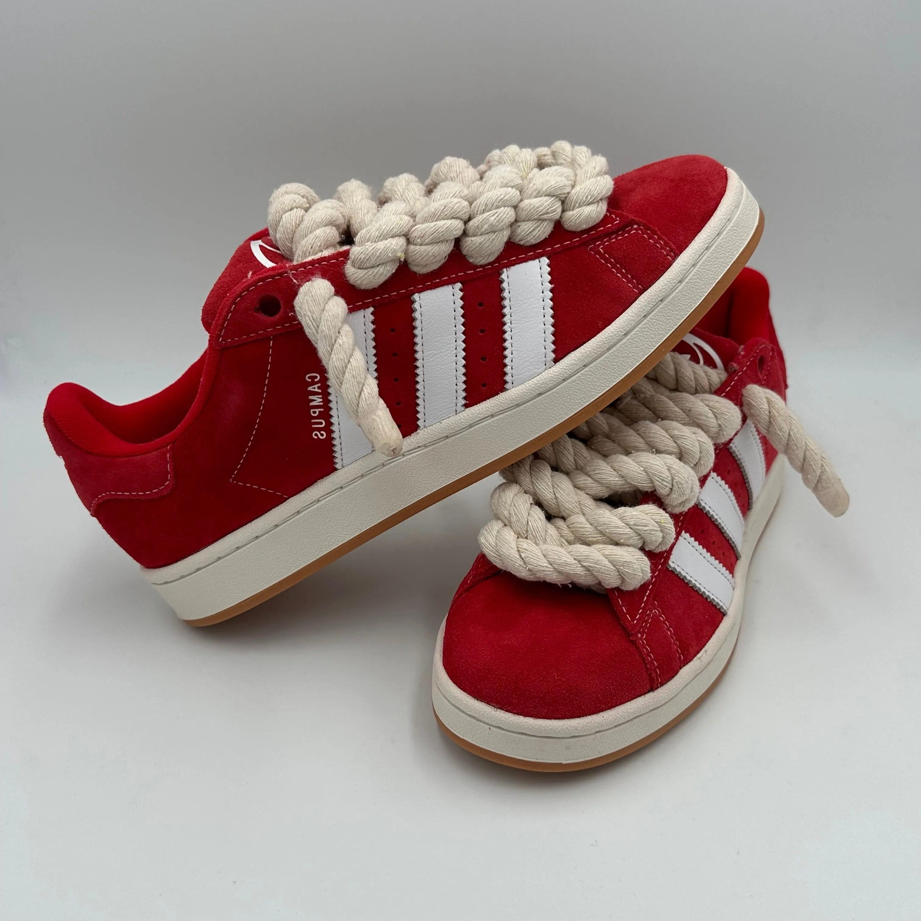 Flexible Fit Secure fit Adidas Campus 00s Red "Rope Laces" Cream