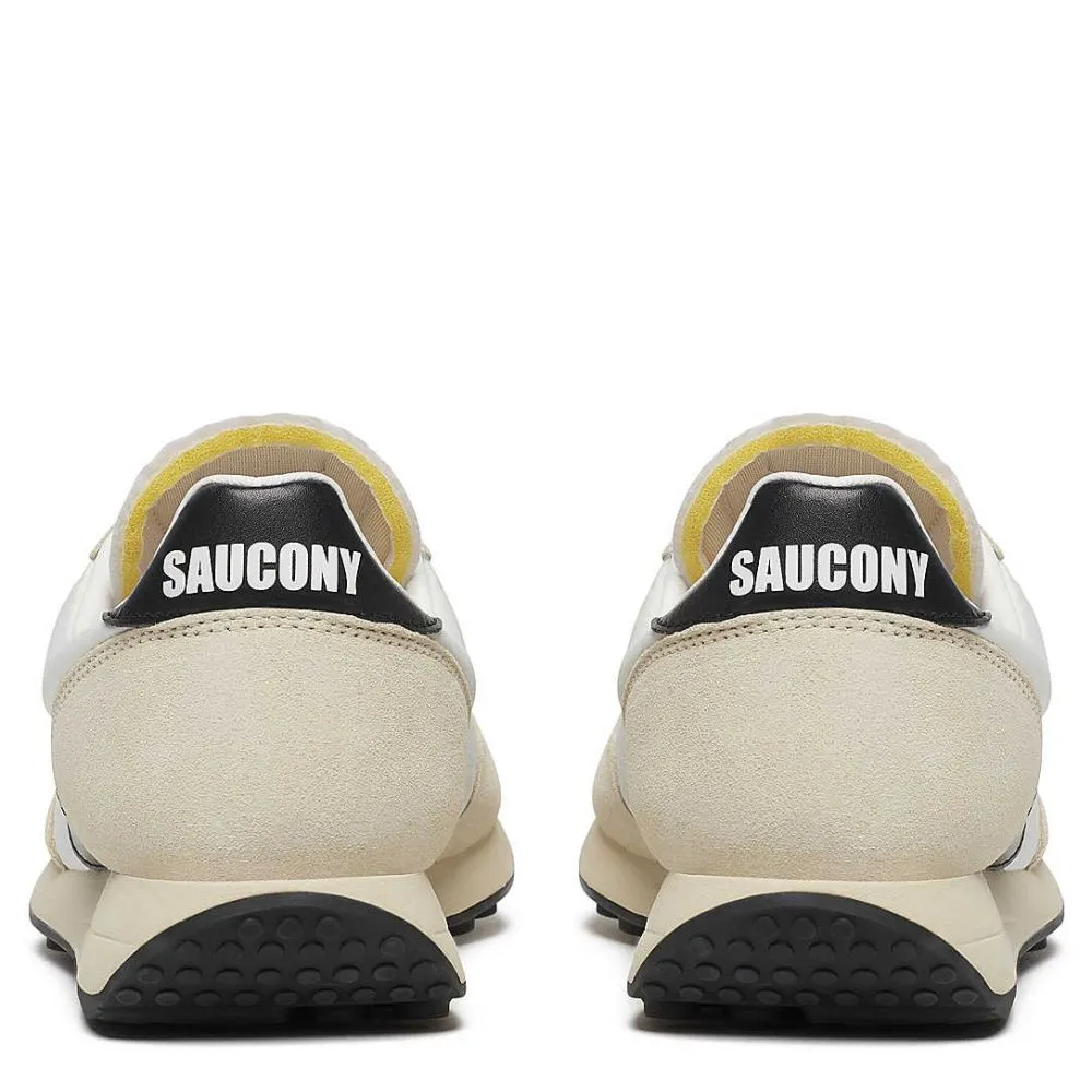 Earth Tone Saucony Trainer 80 in White/Black