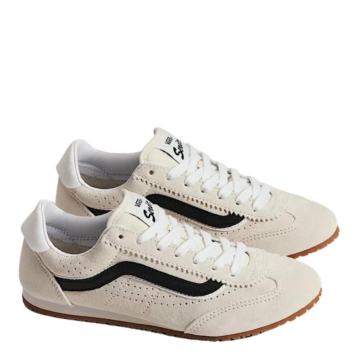 Vans Women's Super Lowpro in Marshmallow White Retro Mood Molded Insole