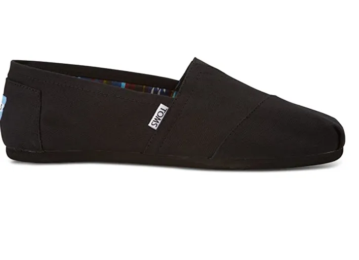 TOMS MENS CLASSIC BLACK ON BLACK CANVAS Wet Land Power Base