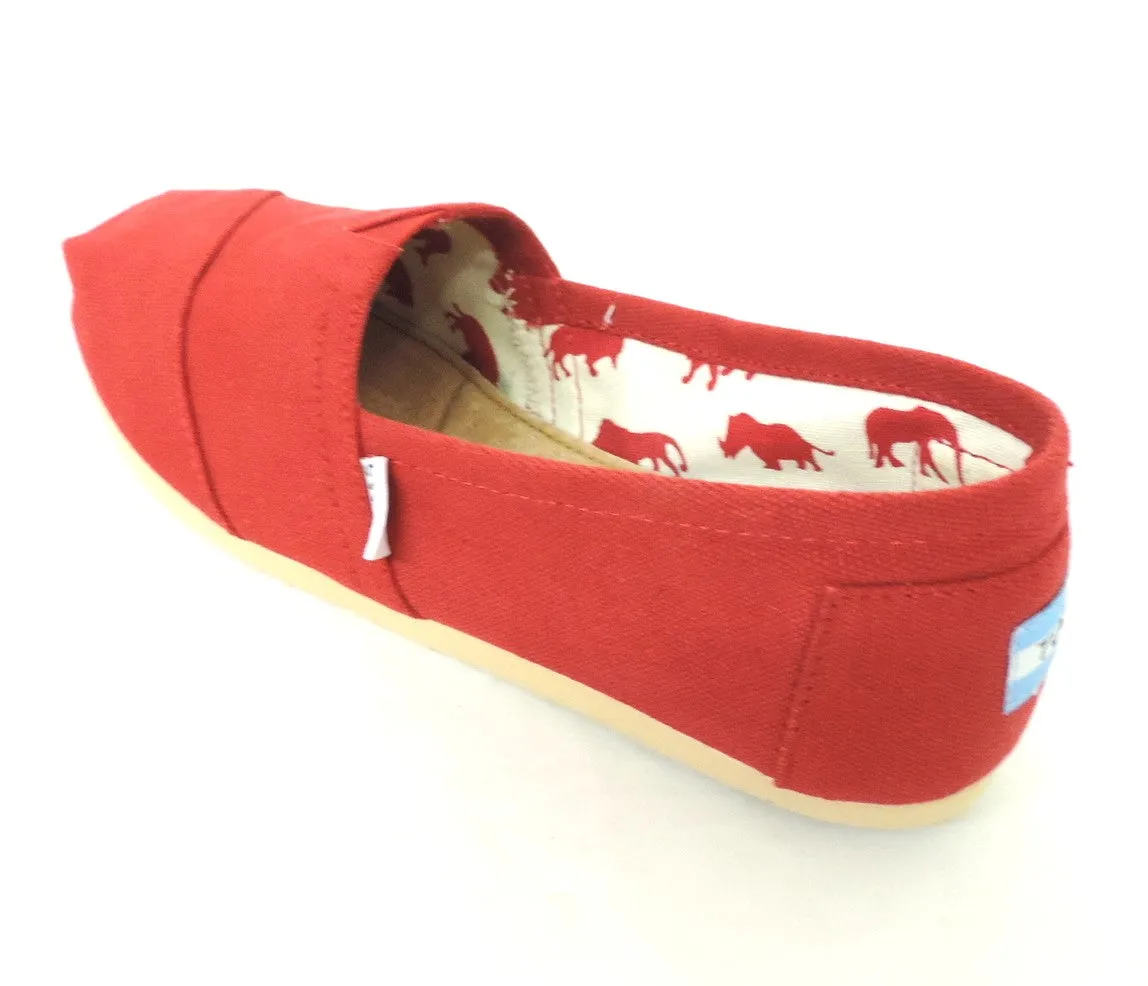 Foam Base Block Walk Toms women's- Red Canvas Classics