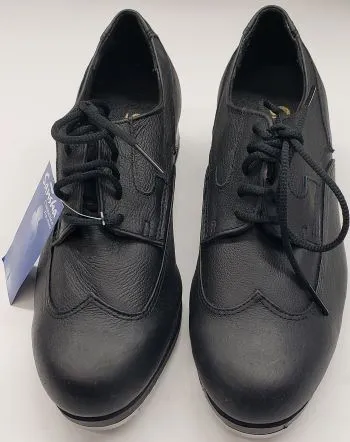 Durable Construction Wing-Tip -- Leather  Tap Shoe Oxford -- Black