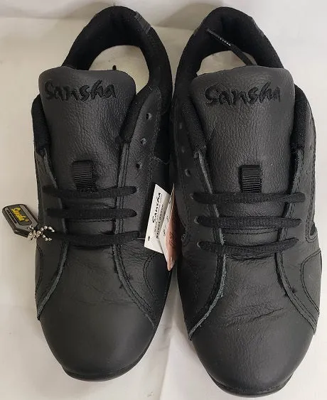 Tundra -- Leather Full Sole Dancesneaker -- Black Strong Stitching