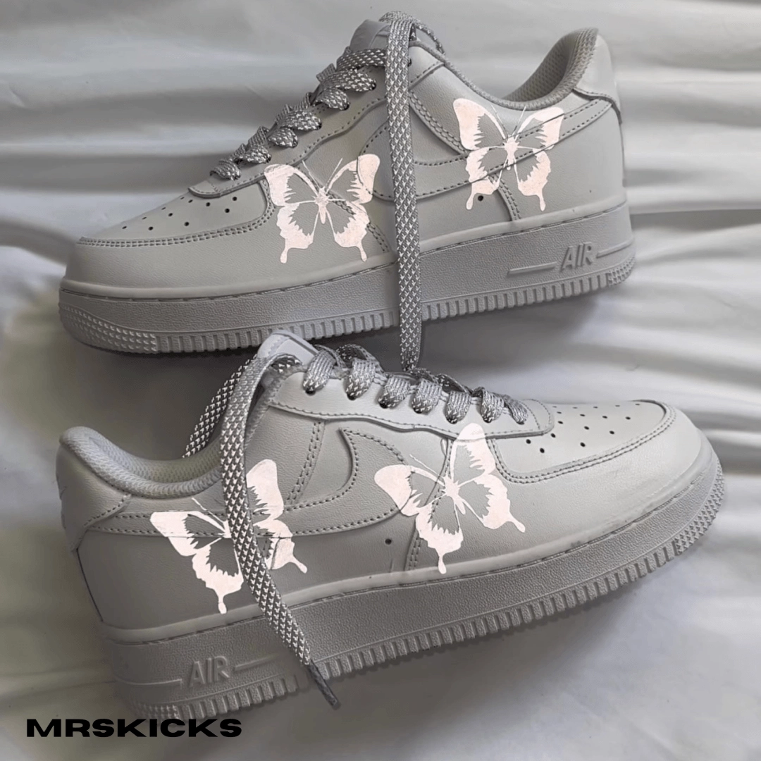 Stylish Air Dry Custom Reflective Butterfly Airforce 1