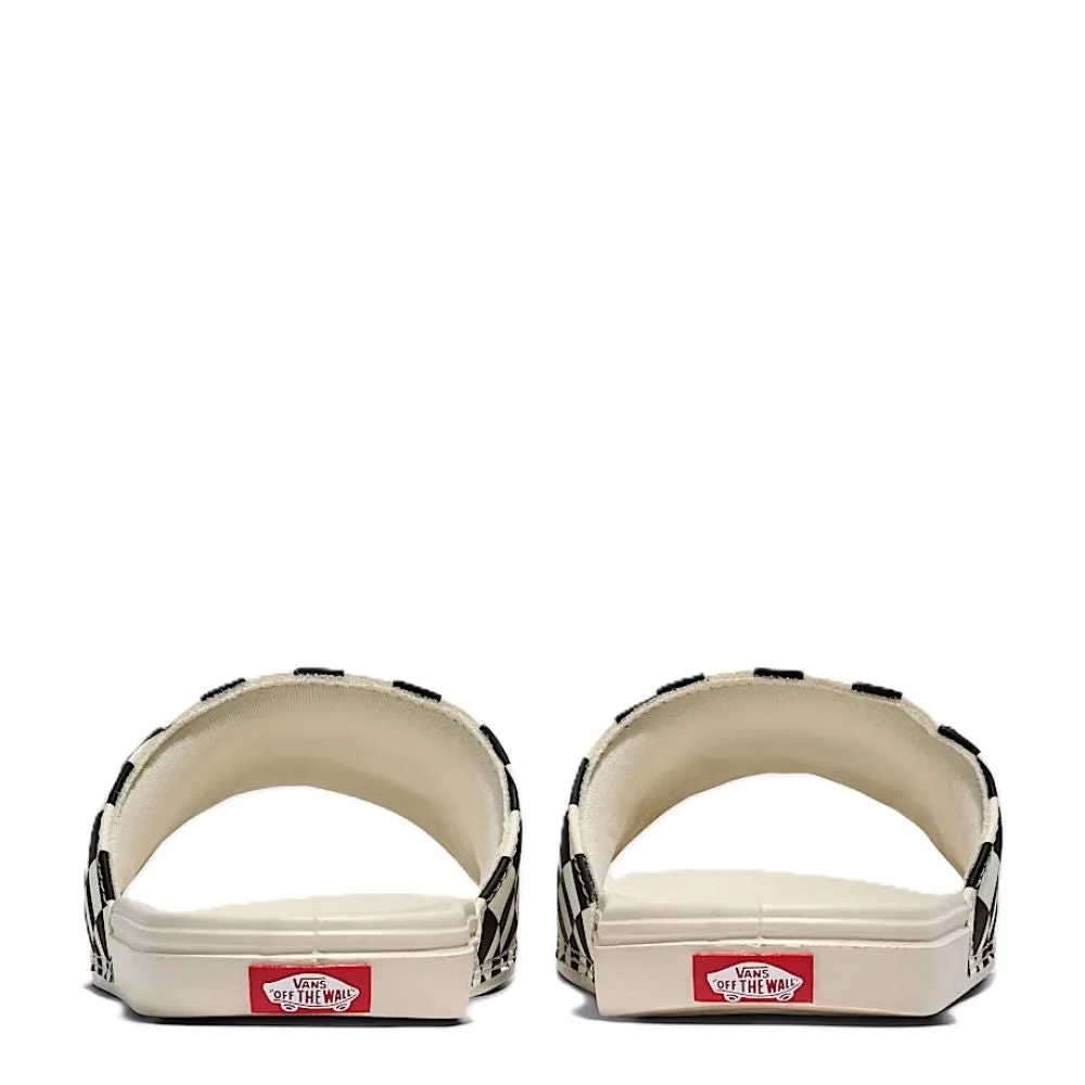 Vans Women's La Costa Checkerboard Slide-On in White/Black Easy Wear Polish Look