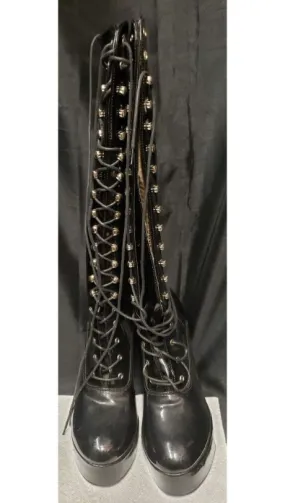 5" Electra -- Women's Granny Style Dress Boot -- Black Patent Skill Shade