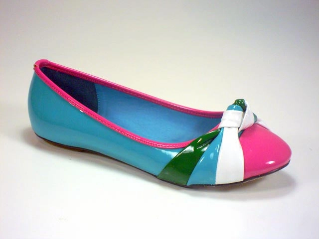 Becky 12 -- Women's Multi Knot Flat -- Aqua Multi Perfect Form