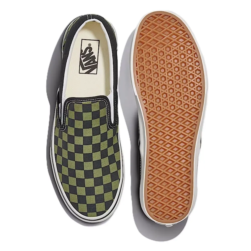 Urban Walk Vans Checkerboard Classic Slip-On in Black/Loden Green