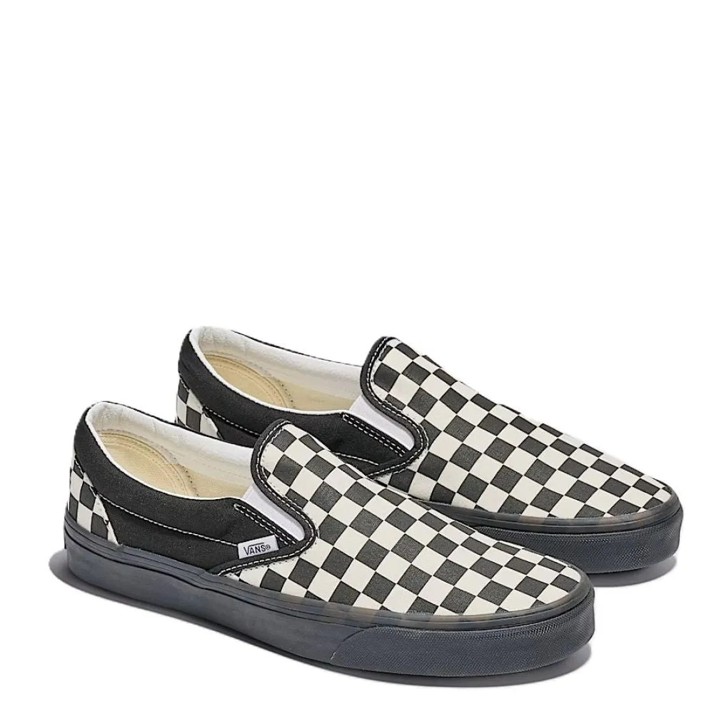Vans Checkerboard Classic Slip-On in Black/White Foot Glow Free Soul