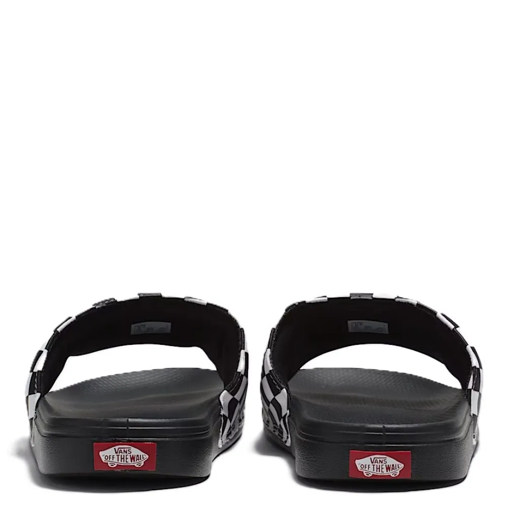 World Walk Scandi Clean Vans La Costa Checkerboard Slide-On in Black/True White