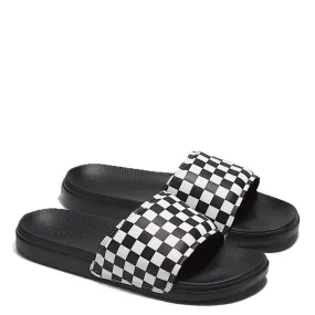 Fantasy Path Firm Ground Vans La Costa Checkerboard Slide-On in Black/True White