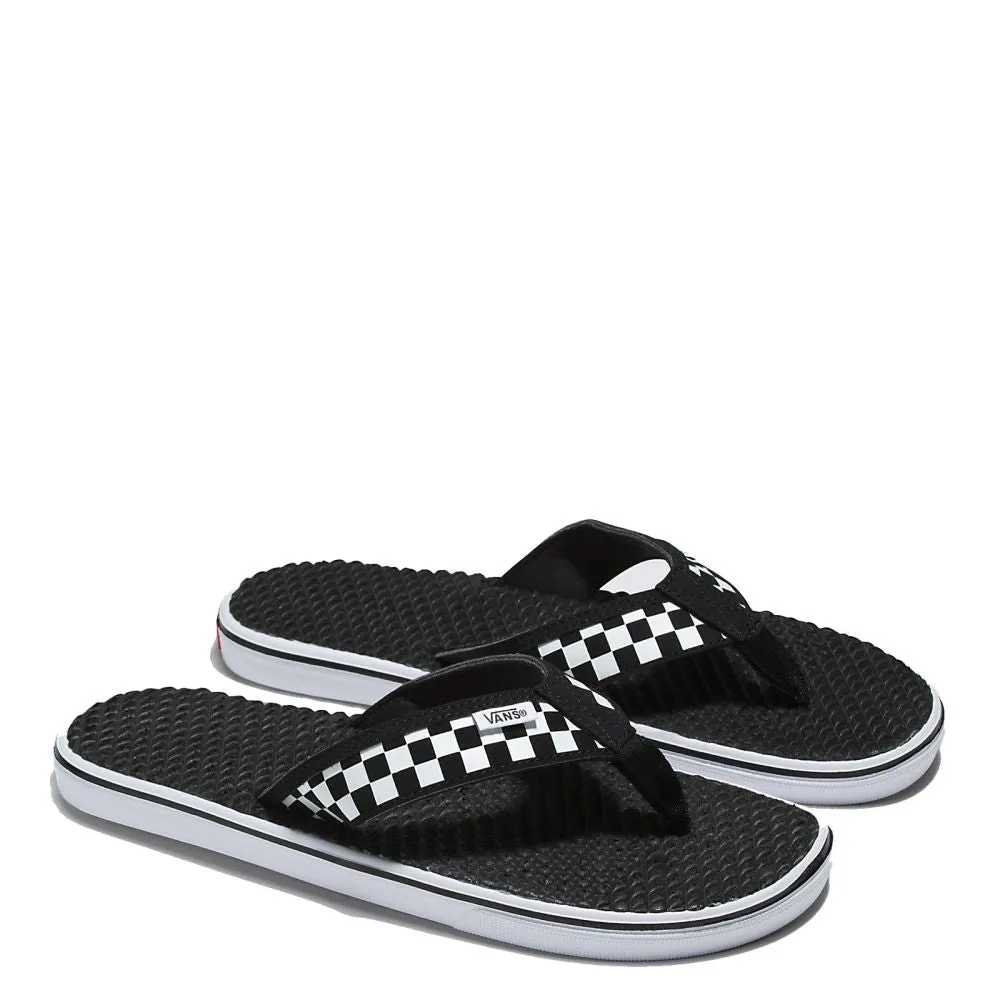 Chic Cool All Comfort Vans Men's La Costa Checkerboard Lite Sandal in Black/White
