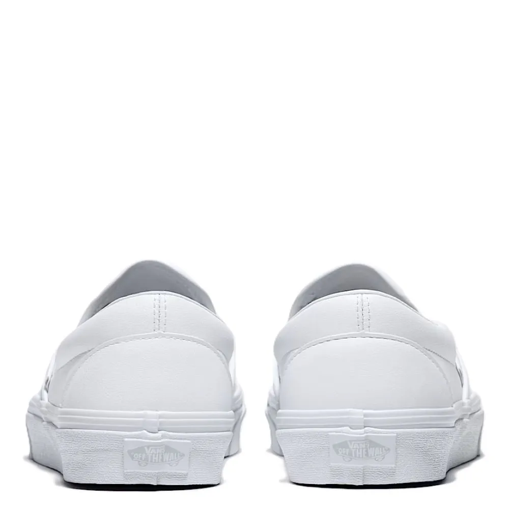 Vans Women's Classic Slip-On Tumble Leather in White Day Long