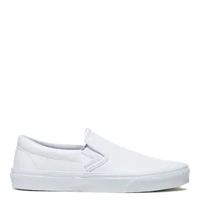 Vans Women's Classic Slip-On Tumble Leather in White Youth Fresh Fashionable