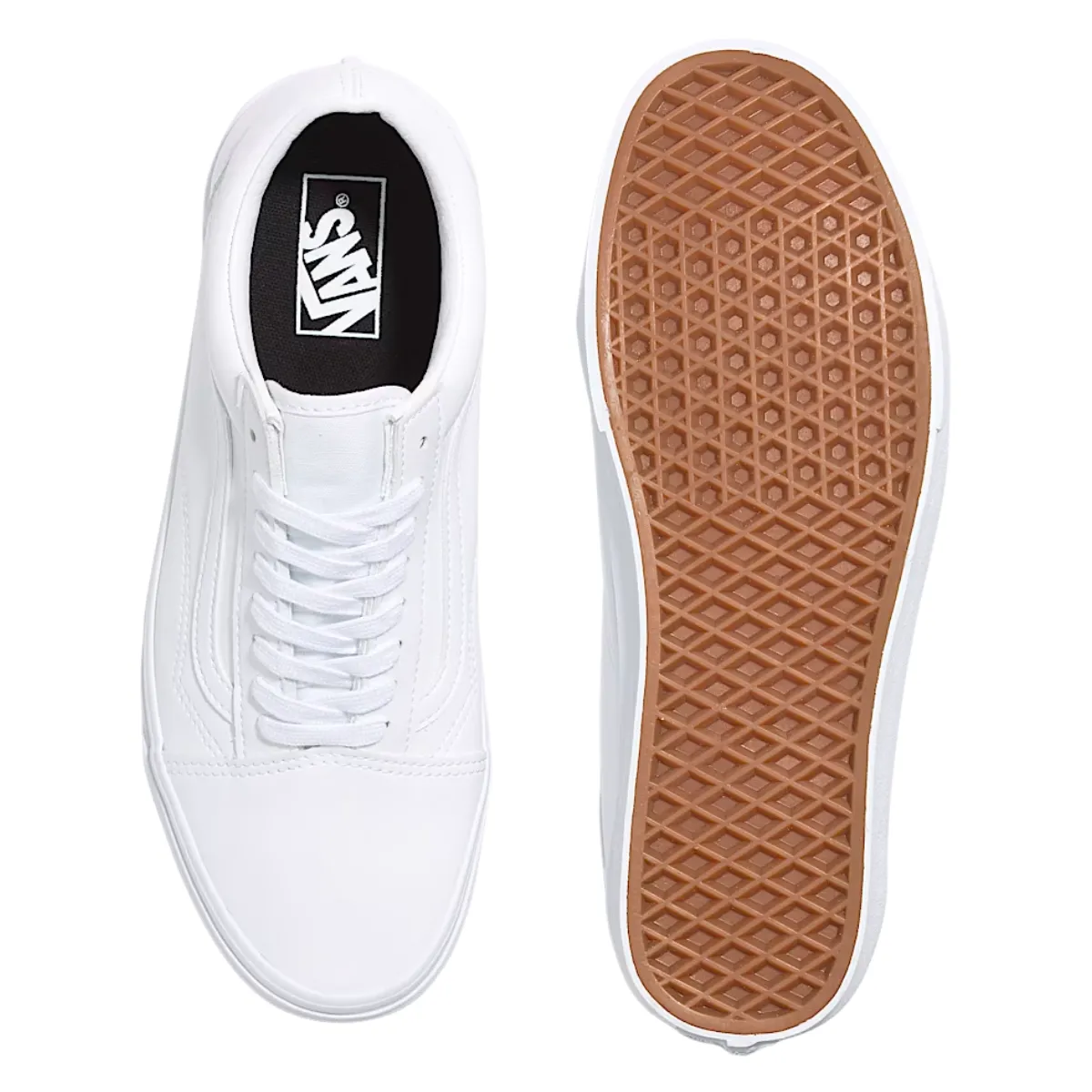 Secure Vans Women's Old Skool Leather in White
