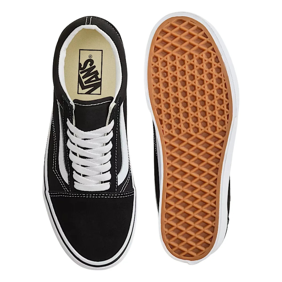Vans Women's Old Skool Stackform in Suede/Canvas Black/True White Star Walk Hot Mood
