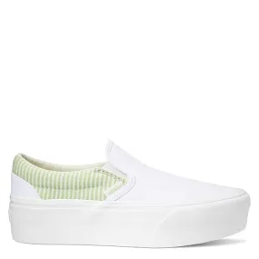 Sturdy Build Vans Women's Slip-On Stackform in Green/True White