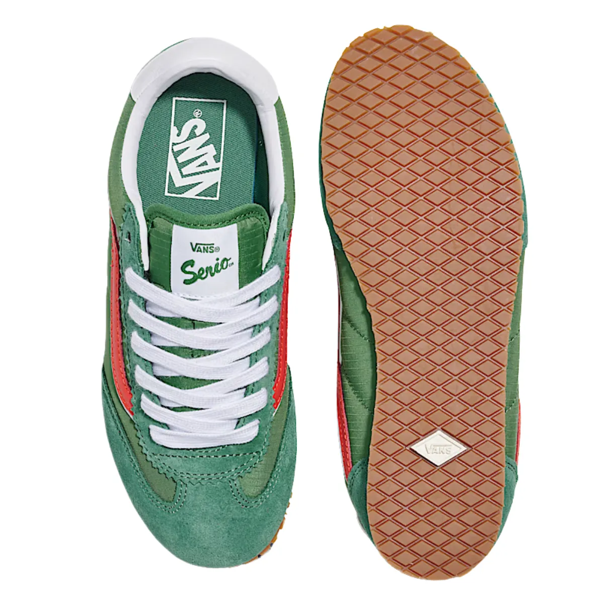 Vans Women's Super Lowpro in Fairway Green/Red Moist Guard