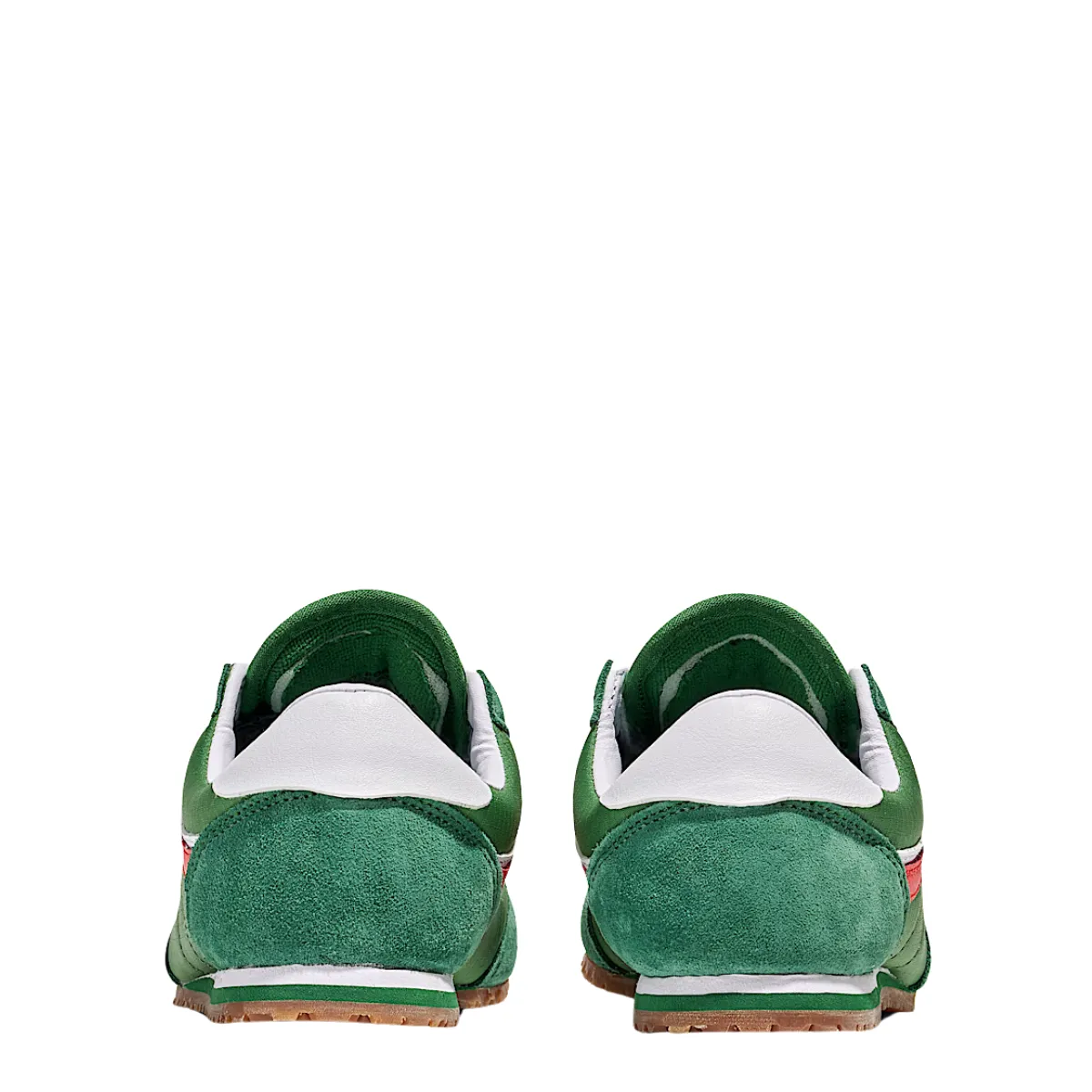 Flexibility Feature Gloss Finish Vans Women's Super Lowpro in Fairway Green/Red