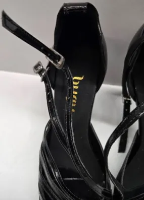 Pilates Cool Soft Tone 3" Impressions -- Women's Flare Heel Latin Sandal -- Black Patent