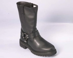 Geoffrey -- Men's Harness Boot -- Black Fleece Lined ground grip