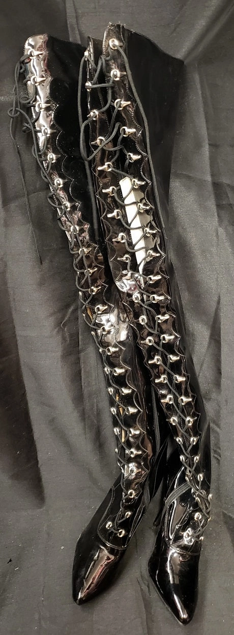 5" Dayana -- Women's Crotch High Granny Style Dress Boot -- Black Patent Reliable winter use