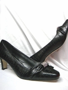 Breathable Upper 2.75" Gabriella -- Women's Dress Shoes-- Black Croc Print