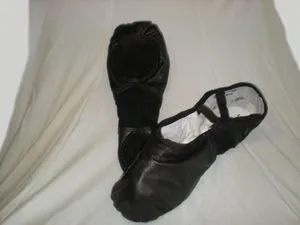 Reuben -- Men's Leather/Stretch Split Sole Ballet -- Black Italian Glam forest walk