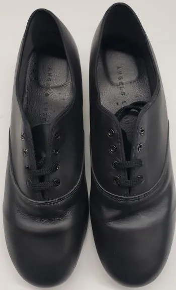 Zion -- Men's Standard Ballroom Oxford -- Black Two Tone Oxfords Minimalist Look
